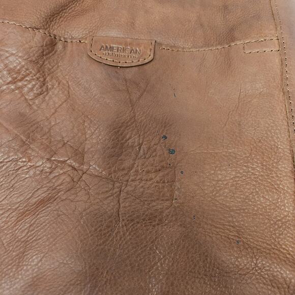 American Leather Co Women's Lenox Triple Entry Satchel Brandy Brown Shoulder Bag - Picture 4 of 13